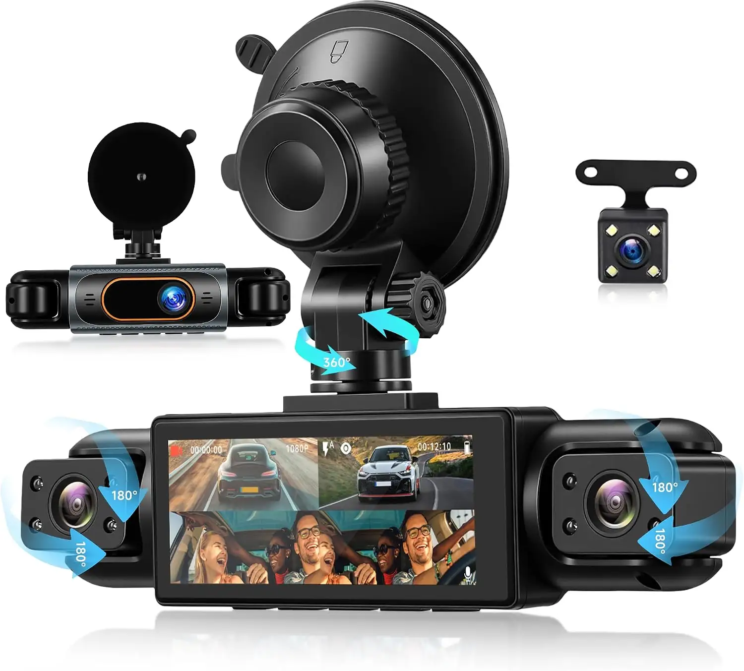 4-Channel 360 Dash Cam Front/Rear,… — Photo 1