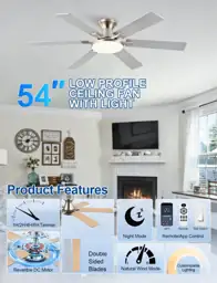 54-Inch Low Profile Ceiling Fan… — Photo 2