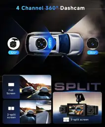 360 Dash Cam Front/Rear, 4-Channel… — Photo 2