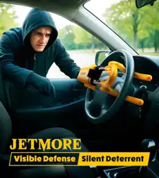 JETMORE Steering Wheel Lock with Keys Adjustable Wheel Locks for Anti ...