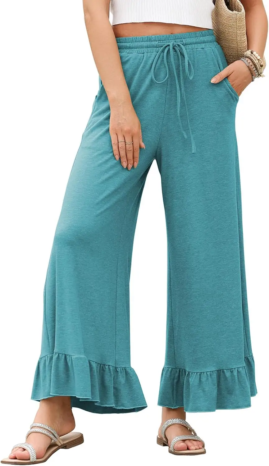EVALESS Womens Wide Leg Ruffle… — Photo 1