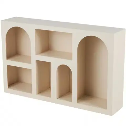 Metal Stationary Cream Geometric Shelving… — Photo 1