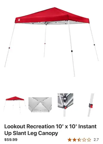 Red 10' x10' Canopy — Photo 1