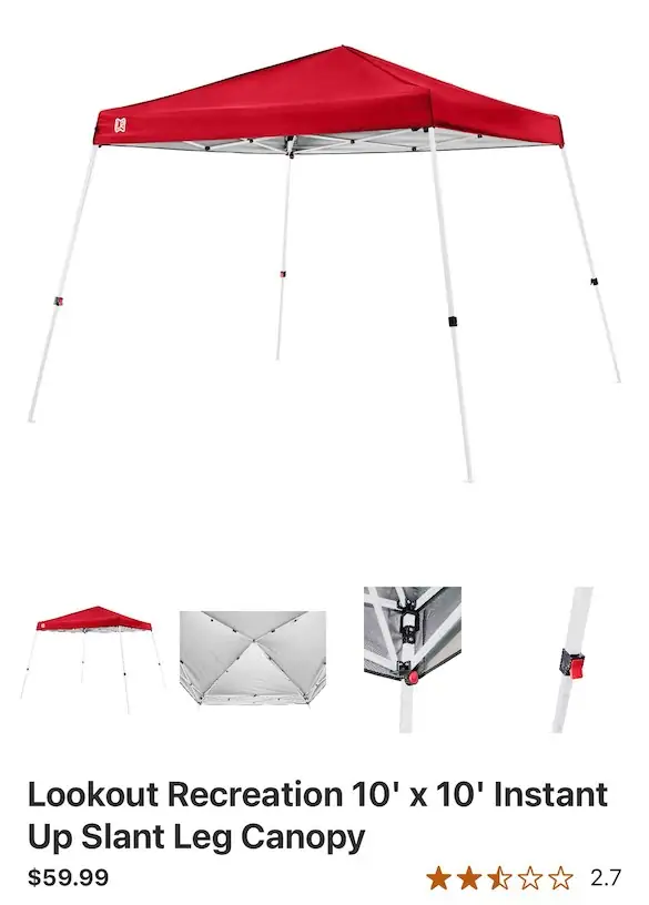 Red 10' x10' Canopy — Photo 1