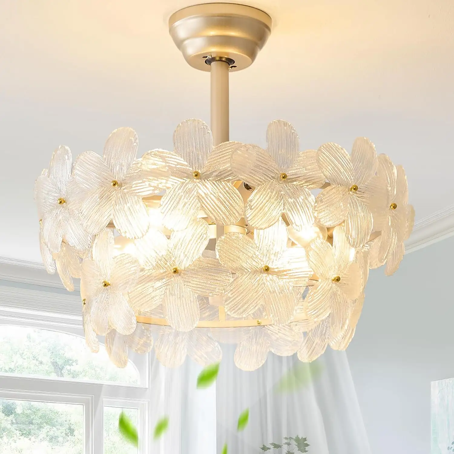 Gold Crystal Fandelier Ceiling Fan,… — Photo 1