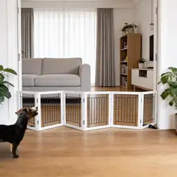 ZJSF Freestanding Dog Gate Indoor,… — Photo 1