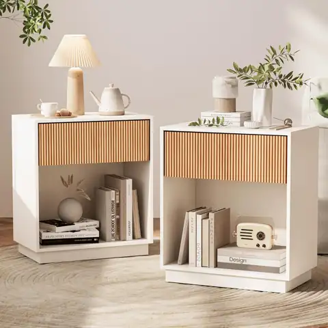 Fluted Nightstands Set of 2… — Photo 1