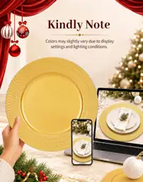 Gold Charger Plates Bulk 100Pcs,… — Photo 2