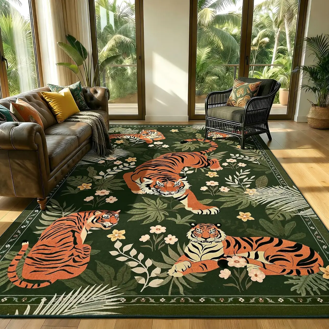 Zentavio Tiger Area Rug 8x10,… — Photo 1