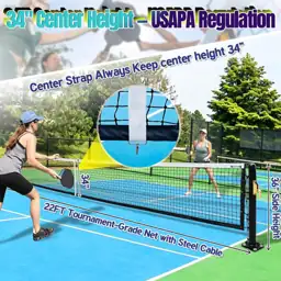 Permanent Pickleball Net 22FT-Regulation for… — Photo 2