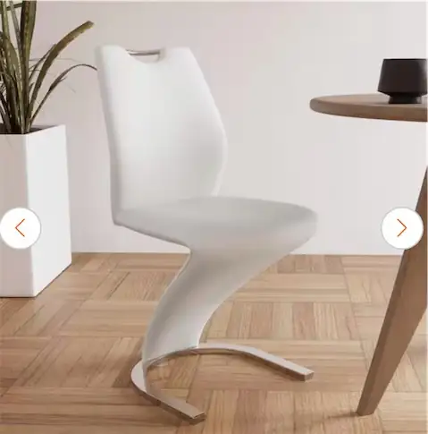 White Leather Upholstered Mermaid-shaped Dining… — Photo 1