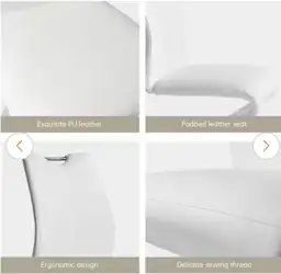 White Leather Upholstered Mermaid-shaped Dining… — Photo 2