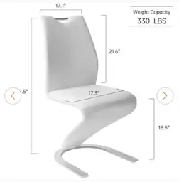 White Leather Upholstered Mermaid-shaped Dining… — Photo 3