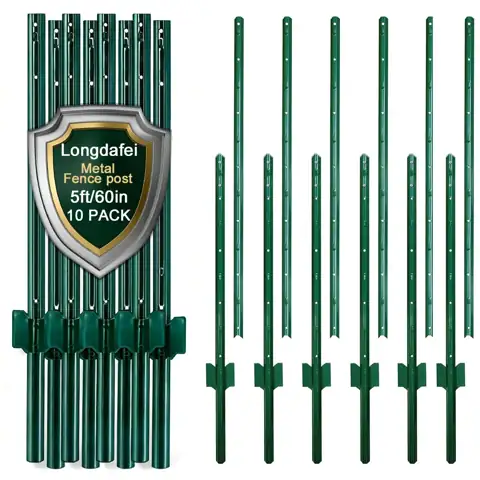 10 Pack 5ft Metal Fence… — Photo 1