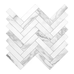White Carrara Herringbone 12.4 x… — Photo 1