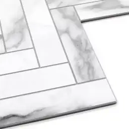 White Carrara Herringbone 12.4 x… — Photo 2