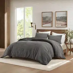 Lyon 3-Piece Charcoal Cotton Full/Queen… — Photo 1