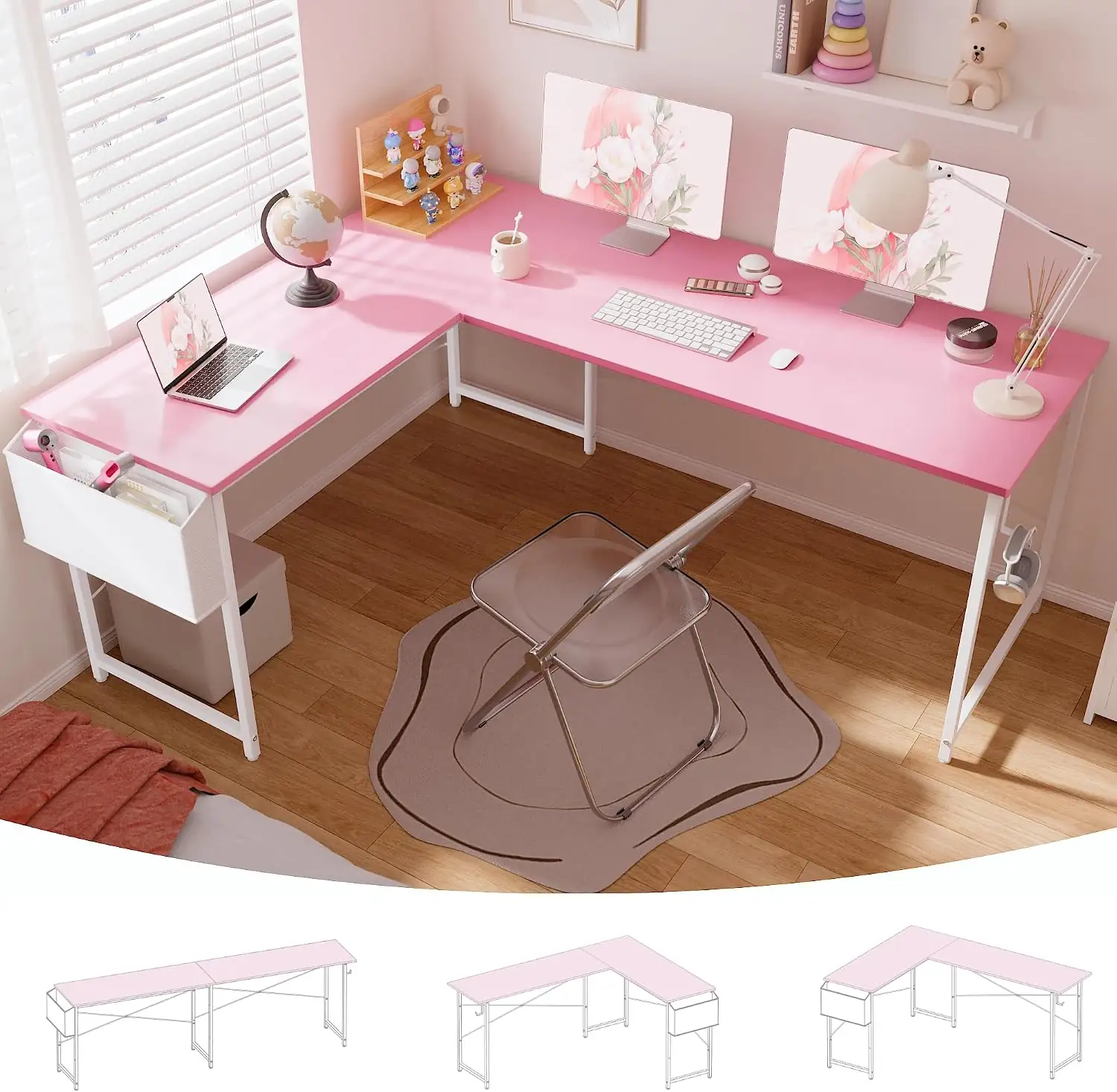 Pamray 64.5-Inch Reversible L-Shaped Gaming… — Photo 1