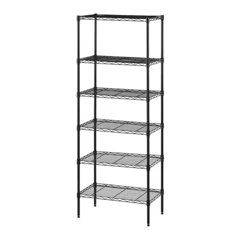 Black 6-Shelf Steel Wire Garage… — Photo 1
