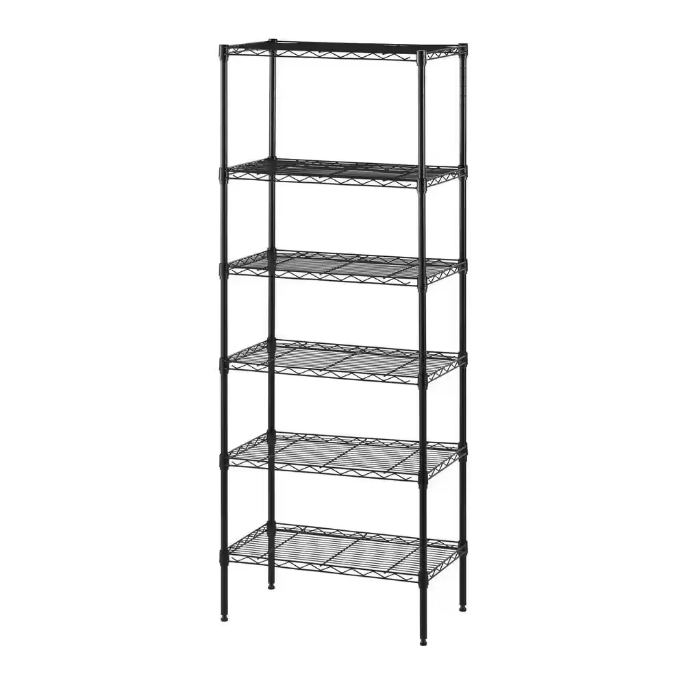 Black 6-Shelf Steel Wire Garage… — Photo 1