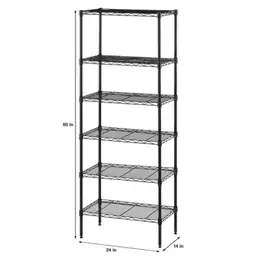 Black 6-Shelf Steel Wire Garage… — Photo 2