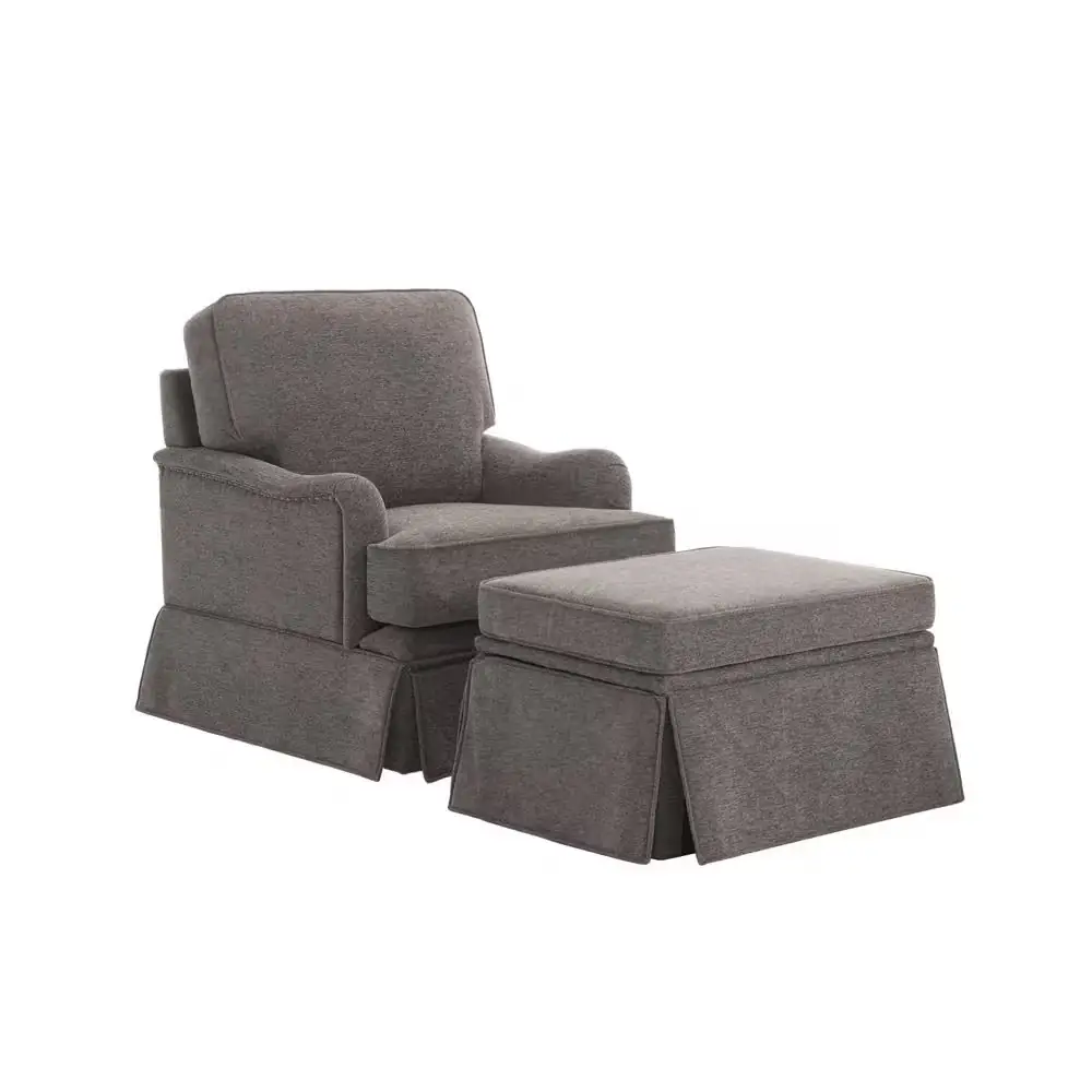 Tan Chenille 360 Swivel Modern… — Photo 1
