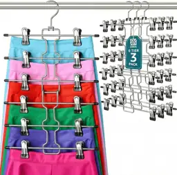 ZOBER 3-Pack 6-Tier Skirt Hangers… — Photo 1
