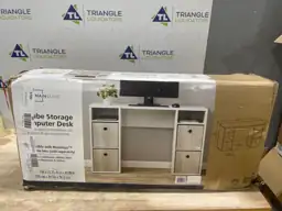 Mainstays 4-Cube Storage Desk, White… — Photo 3