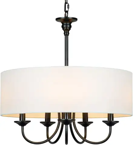 T&A 5-Light Chandelier with White… — Photo 1