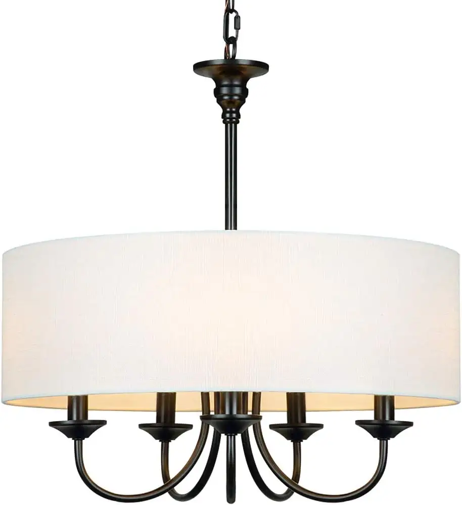 T&A 5-Light Chandelier with White… — Photo 1