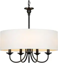 T&A 5-Light Chandelier with White… — Photo 1