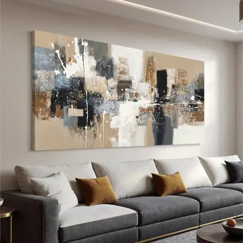 Modern Abstract Brown Canvas Wall… — Photo 1