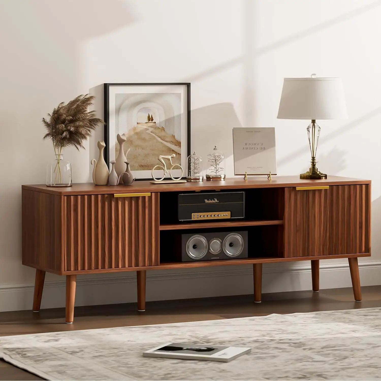 LCRBOL TV Stand with Fluted… — Photo 1