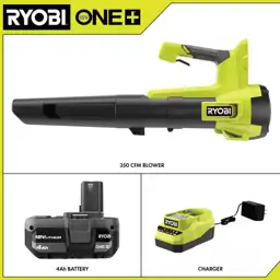 ONE+ 18V 100 MPH 350 CFM Variable-Speed Jet Fan Leaf Blower with 4.0 Ah ...