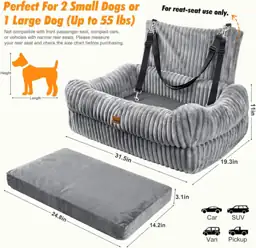 Pawaboo Dog Car Seat Bed,… — Photo 2