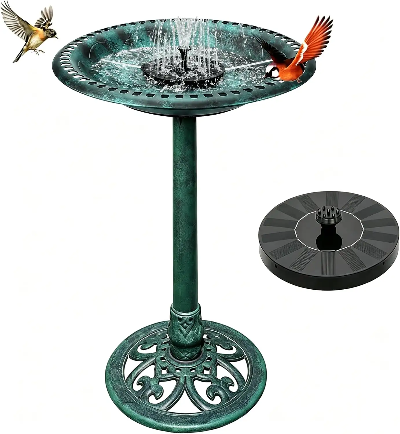 Bird Bath with Solar Fountain… — Photo 1