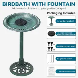 Bird Bath with Solar Fountain… — Photo 2