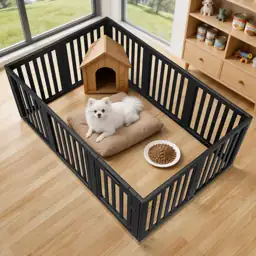 Dog Playpen Indoor,Puppy Playpen,Black 23.6"… — Photo 1