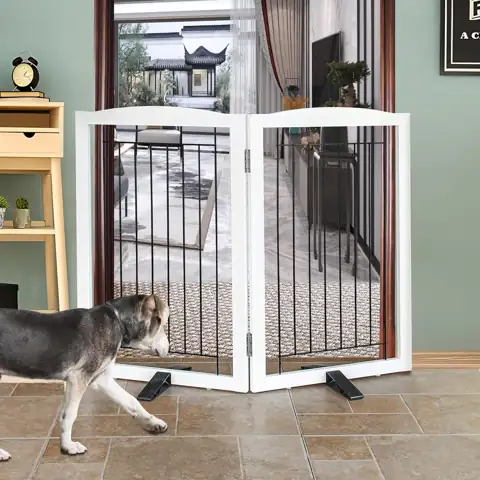 ZJSF Freestanding Dog Fence Indoor,… — Photo 1