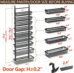 POKIPO 9-Tier Over-the-Door Pantry Organizer,… — Photo 2