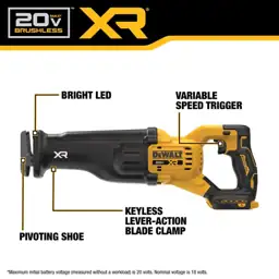 DeWalt 20V MAX XR Cordless Brushless Reciprocating Saw Tool Only ...