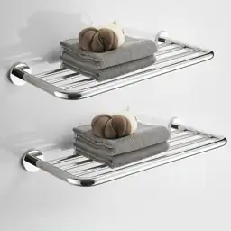 Hotel Towel Rack for Bathroom, Wall-Mounted, 24-Inch 2-Tier, Polished ...