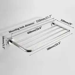 Hotel Towel Rack for Bathroom, Wall-Mounted, 24-Inch 2-Tier, Polished ...