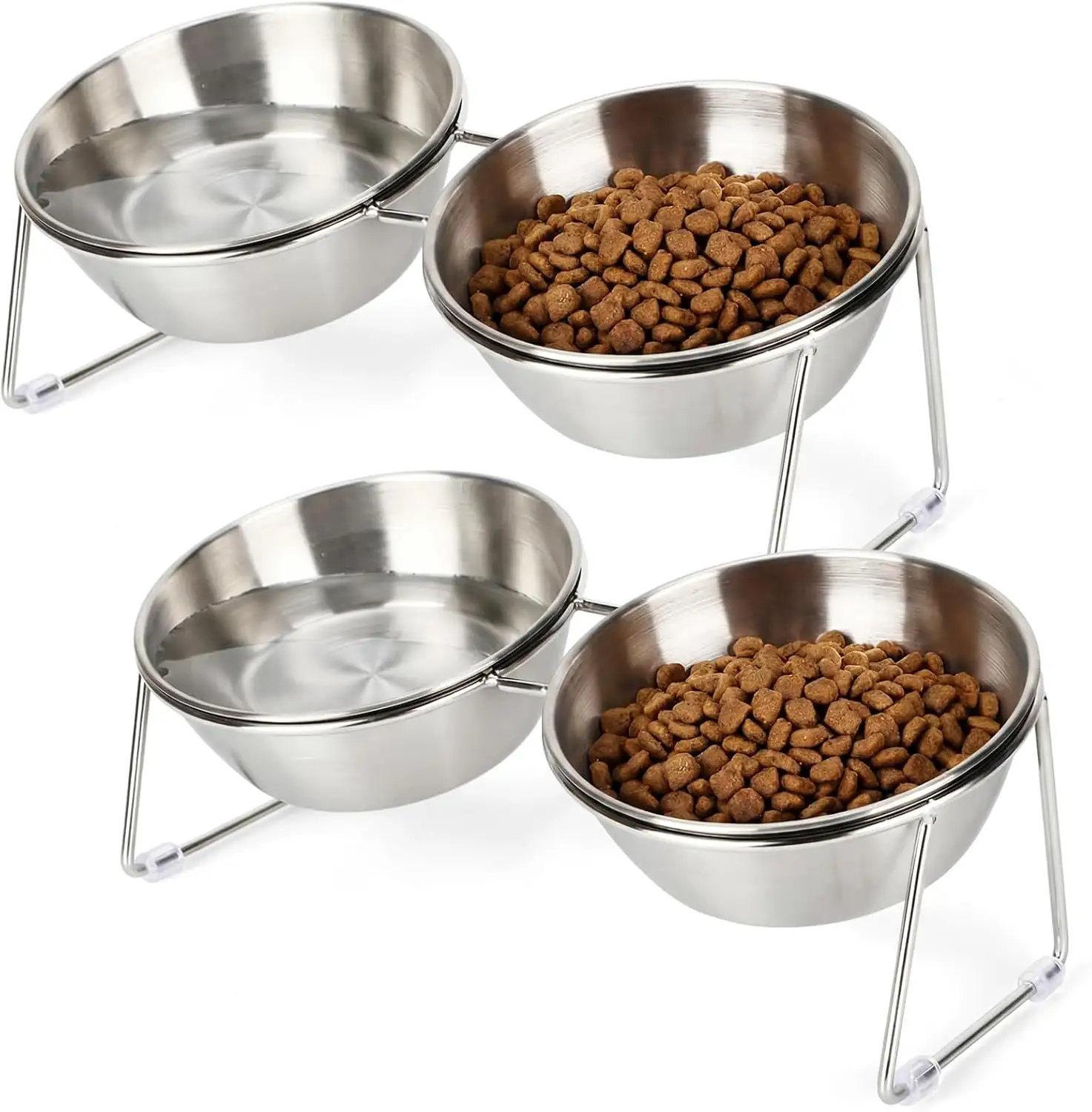 2-Pack Elevated Stainless Steel Cat… — Photo 1