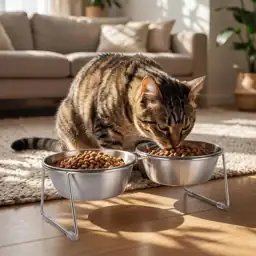 2-Pack Elevated Stainless Steel Cat… — Photo 2