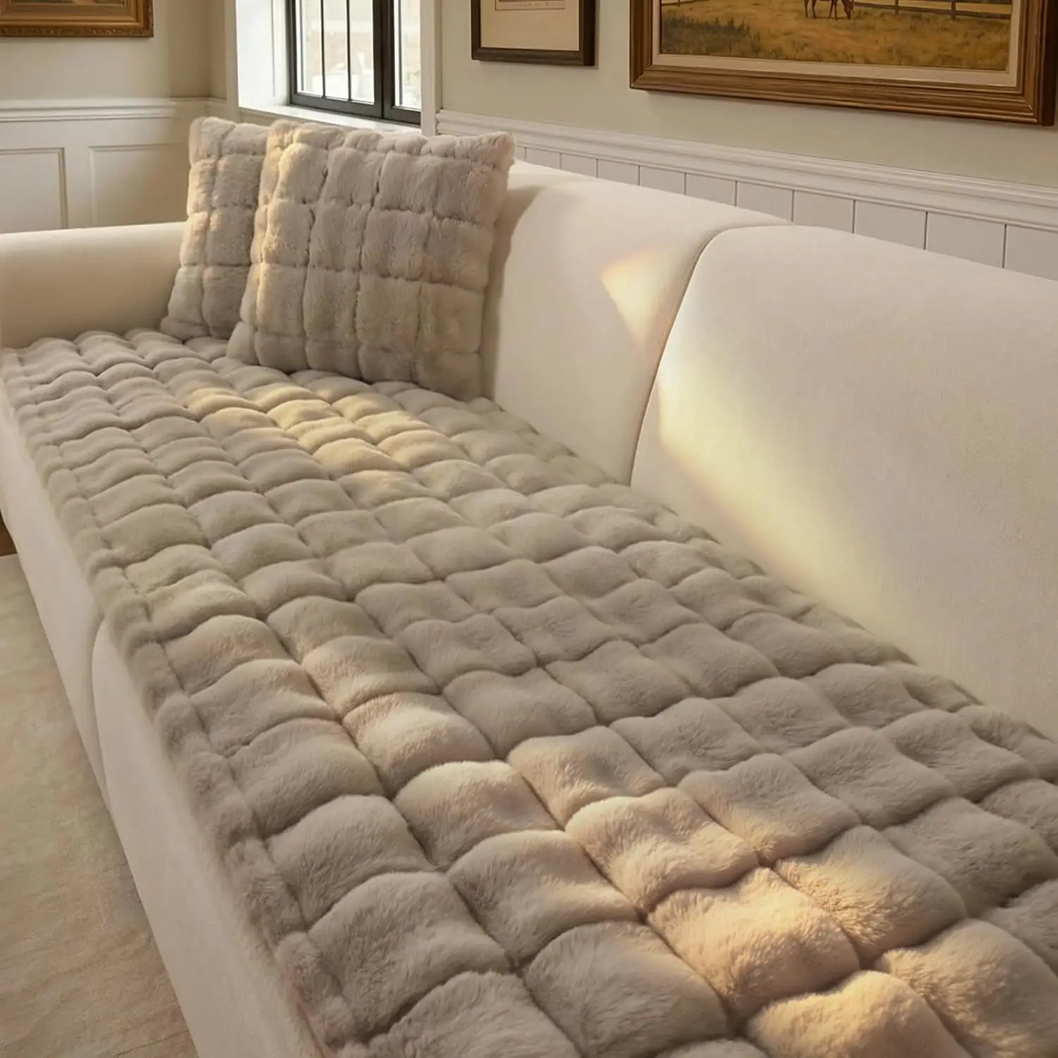 OHSIO Plush Non-Slip Sofa Cover… — Photo 1