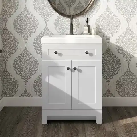 Everdean Freestanding Bath Vanity, White,… — Photo 1