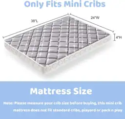 Mini Crib Mattress 38x24x4 in,… — Photo 2