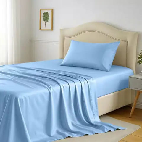 3-Piece Blue Bamboo Twin XL… — Photo 1