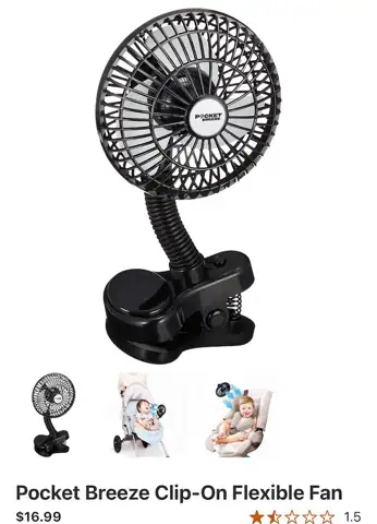 Pocket clip on fan — Photo 1